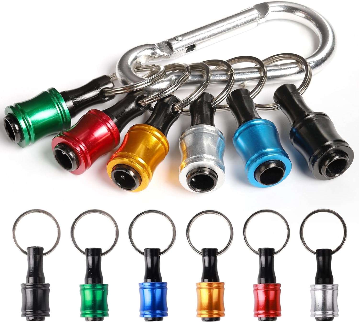 katerk 6 pcs 1/4 inch Hex Shank Aluminum Alloy Screwdriver Bits Holder, Light-we...