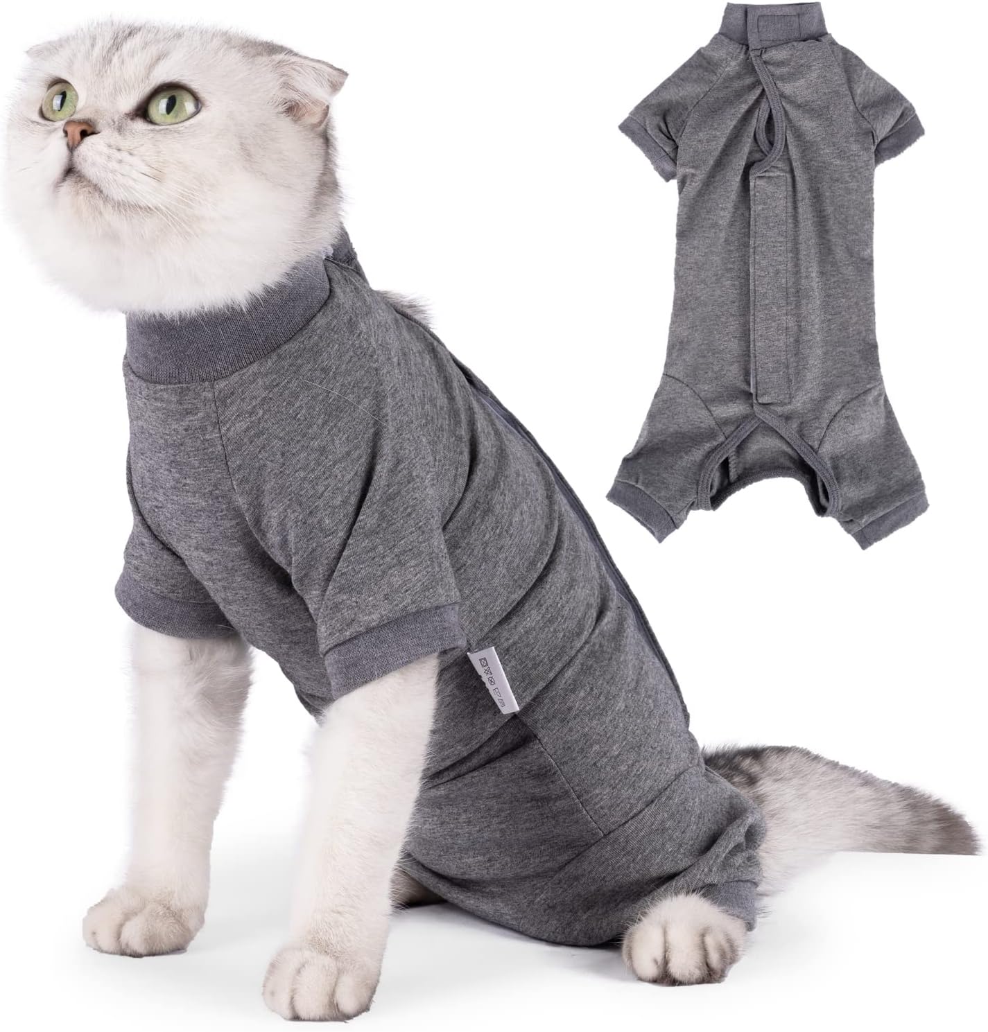 LIANZIMAU Cat Recovery Suit for Male Female Cat Surgery Vest Long Sleeve Cat Bod...