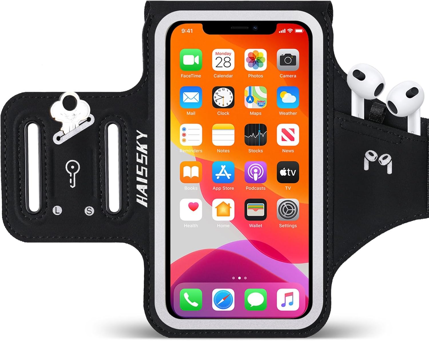 Running Phone Holder with Earphone Bag, Razobws Armband Cell Phone Case for iPho...
