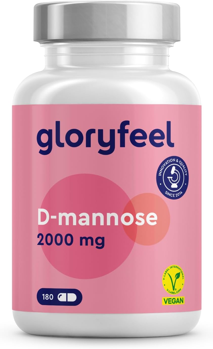 gloryfeel D-Mannose - 2000 mg Pure D-mannose per Daily Portion - 180 Capsules -...