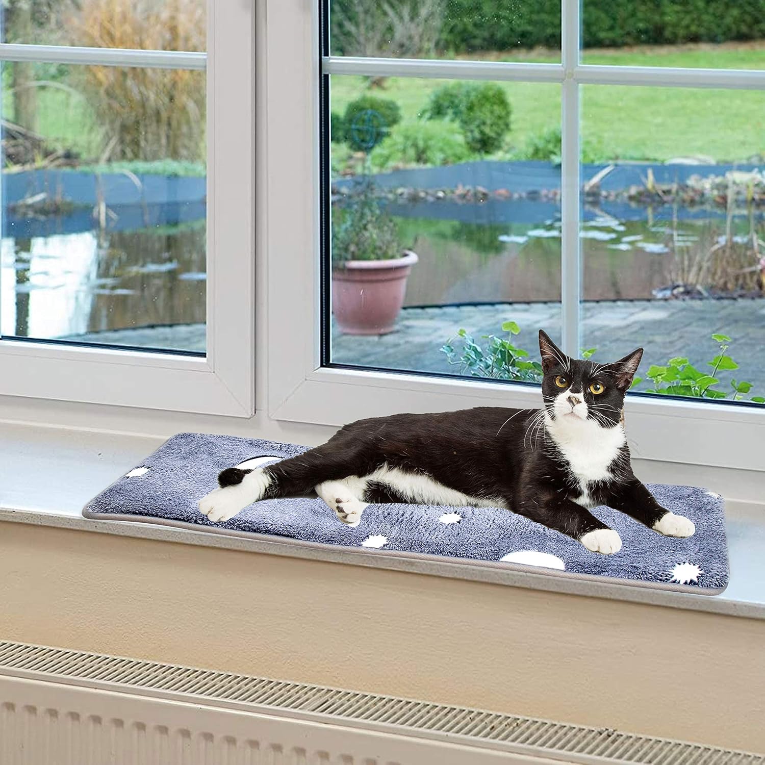 pet prime Luminous Print Cat Window Lying Mat for Windowsill,Cat Window Bed Mat...