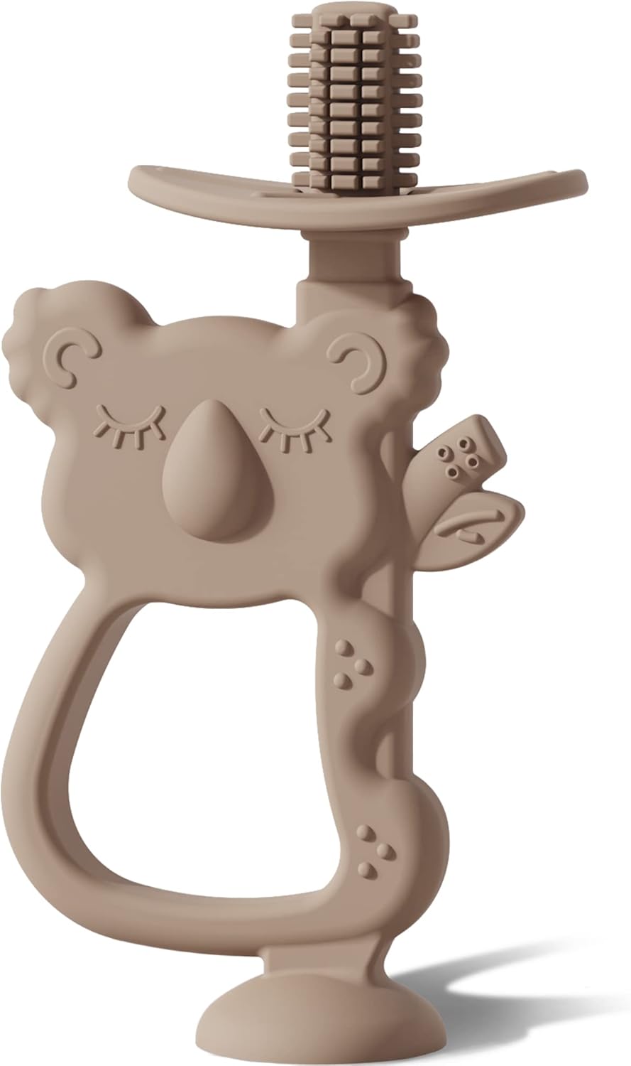 Moonkie 360° Teething Toys for Baby, Baby Toothbrush with Suction Base, Silicone...