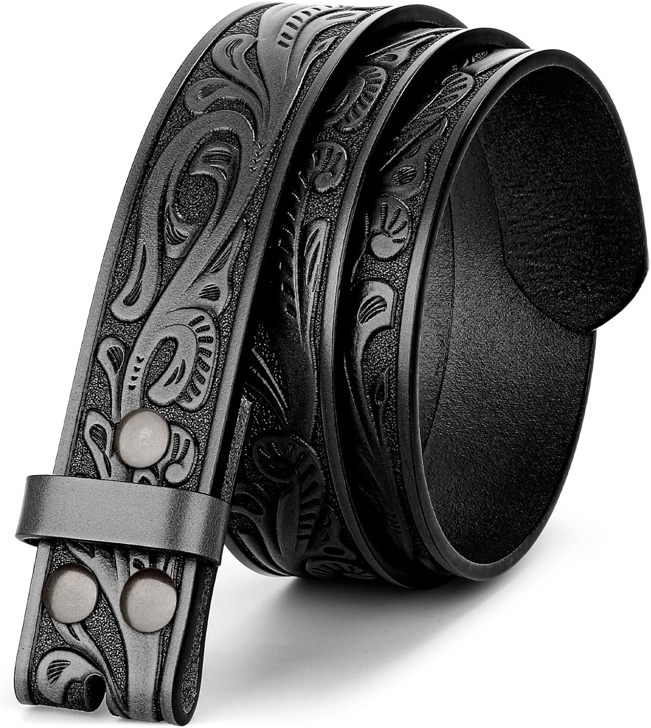 Western Leather Belt Strap for Men Women Cowboy Cowgirl Leather Mens Belts for J...