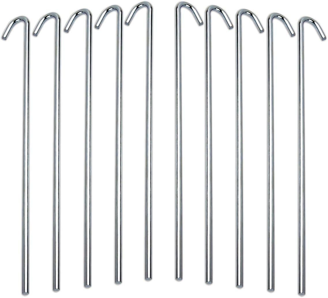 Tent Stakes Heavy Duty Metal, Galvanized Rust-Free Yard Stakes, Garden Edging Fe...