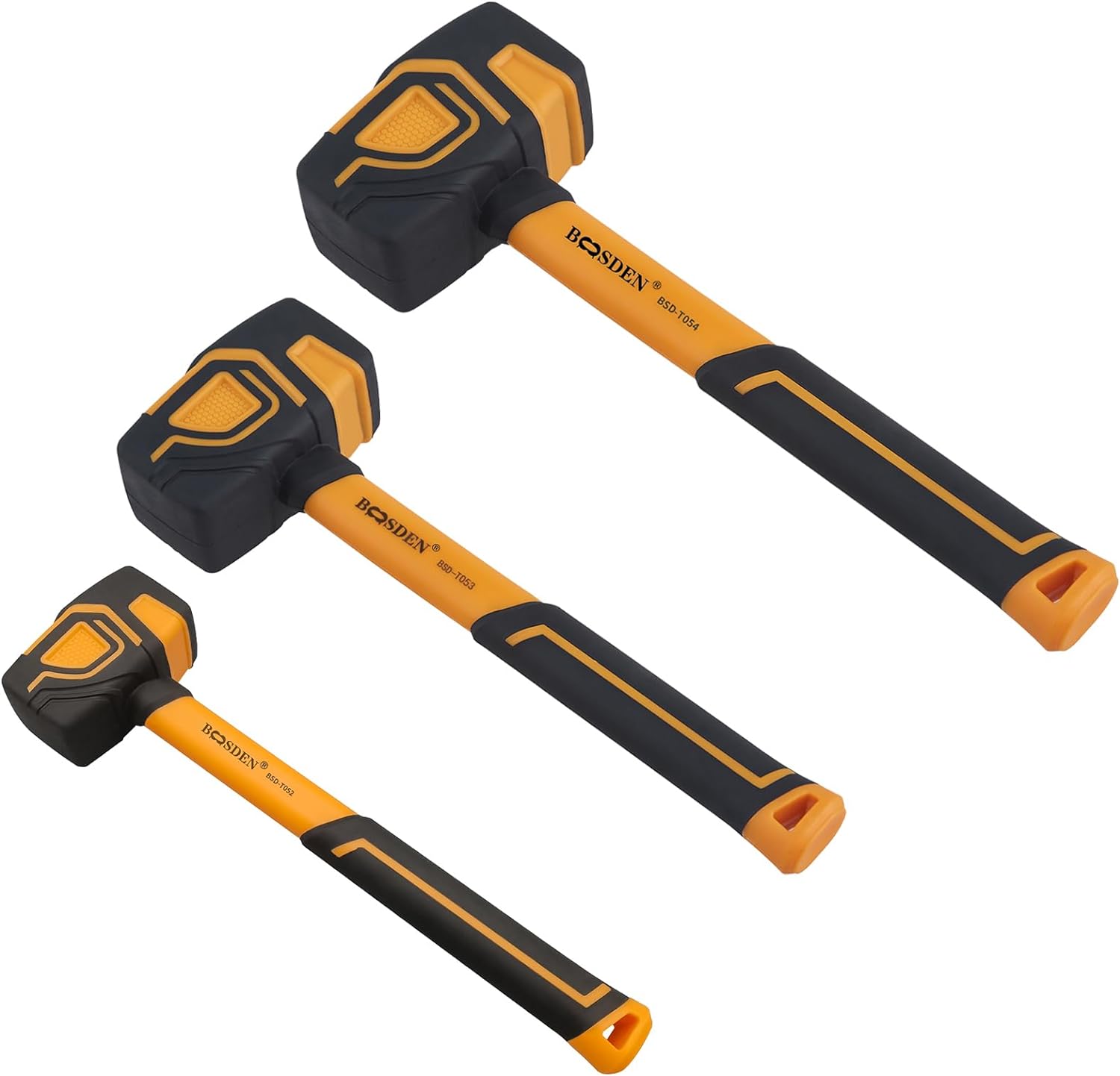 BOOSDEN Rubber Mallet Set, 3-Pack Rubber Mallet Hammer 10 oz 20 oz and 36 oz, Ru...