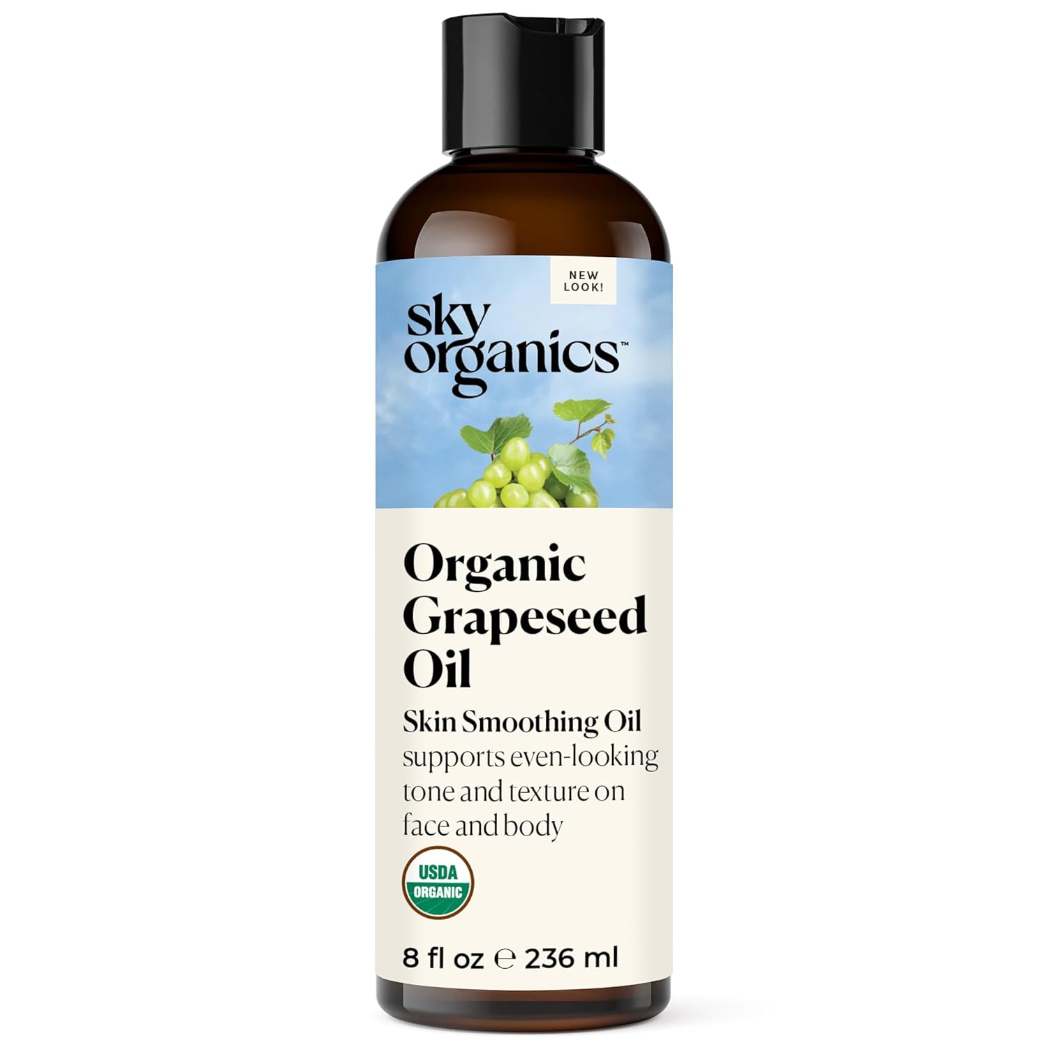 Sky Organics Organic Grapeseed Oil, Skin Smoothing Oil to Support Healthy and Ev...