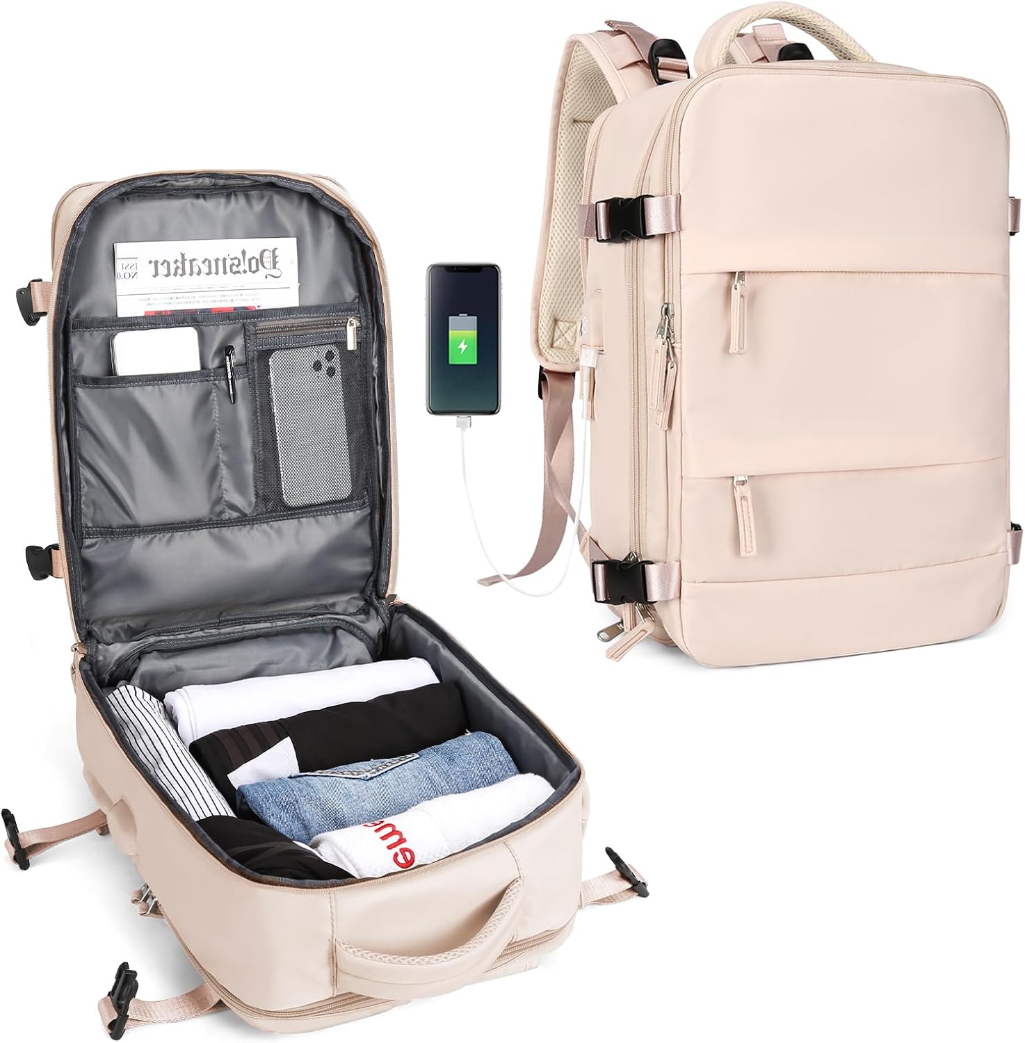 SZLX Large Travel Backpack Women, Carry On Backpack Men,Hiking Backpack Waterpro...