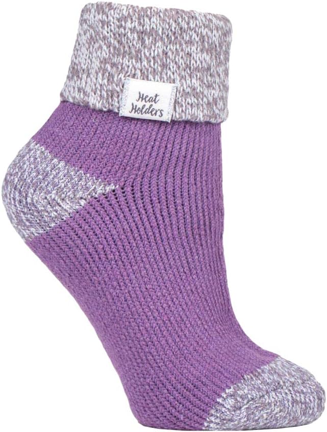 HEAT HOLDERS - Ladies Extra Soft Fluffy Non Slip Thermal Low Cut Ankle Slipper L...