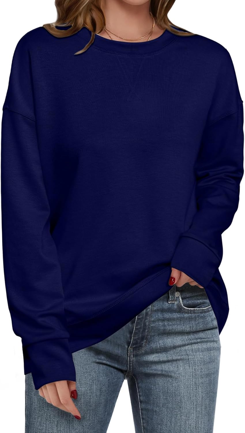 Simplee Womens Sweatshirt Long Sleeve Crewneck Striped Sweatshirt for Women 2024...