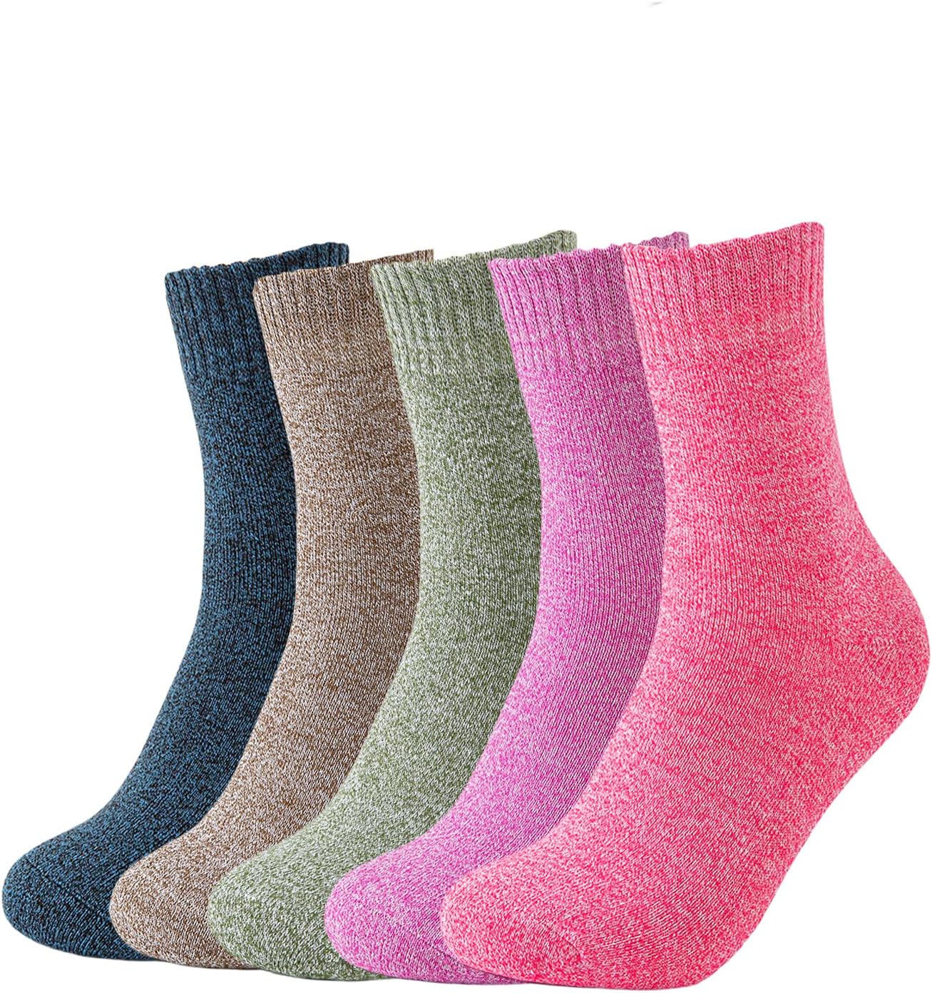 Hocerlu 5 Pairs Women Socks, Ladies Thermal Wool Socks, Slouch Colorful Boot Soc...