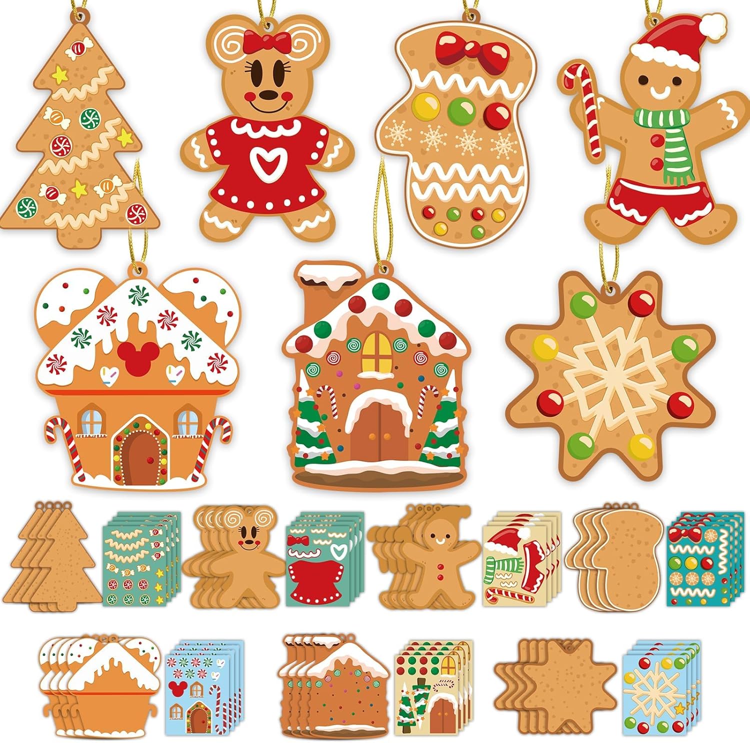 GuassLee Christmas Ornaments Art and Crafts for Kids - 28pcs DIY Christmas Cutou...
