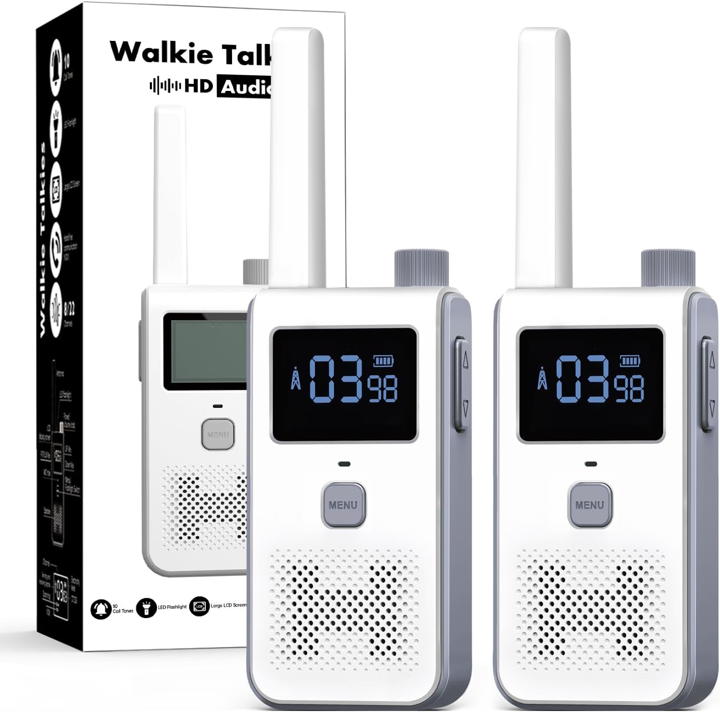 Walkie Talkies, HAKPNEW Two Way Radio Long Range with 8 Channels, 2 Pack Long Ra...