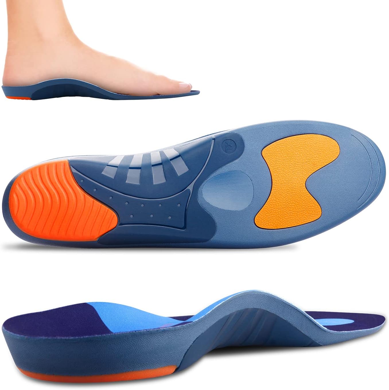 RooRuns Heavy Duty Arch Support Plantar Fasciitis Insoles for Men And Women, Ort...