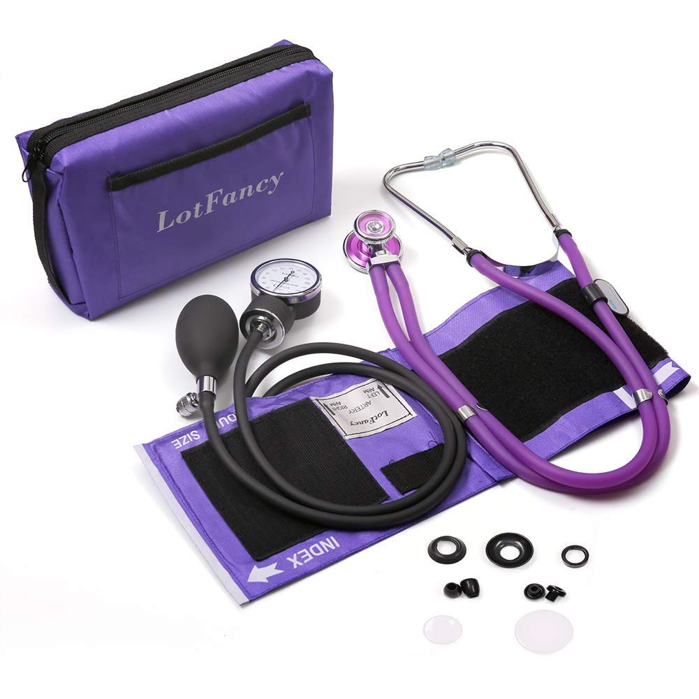 LotFancy Aneroid Sphygmomanometer with Stethoscope Kit, Universal BP Cuff (10”-1...