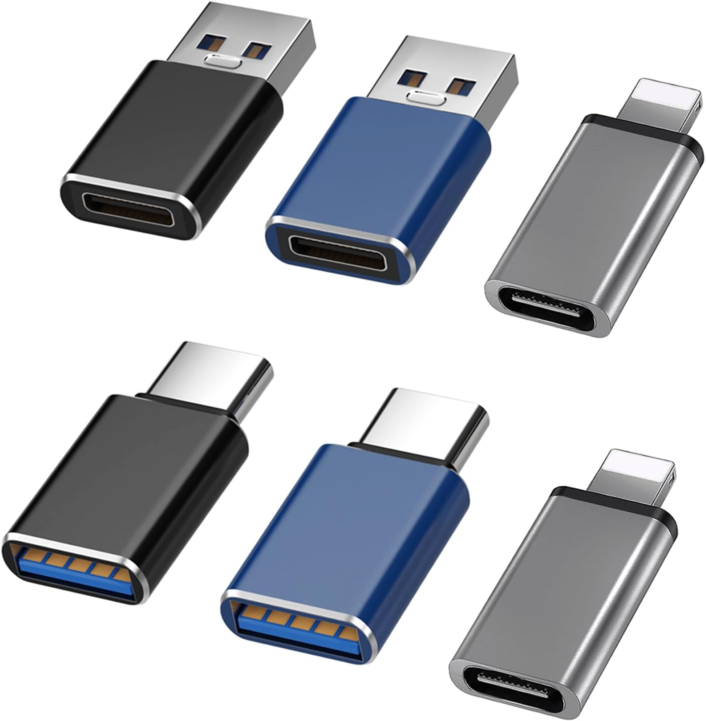 Kenkor 2024 Upgraded [6 Pack] USB C to USB Adaptor & USB C to Lightning & USB to...