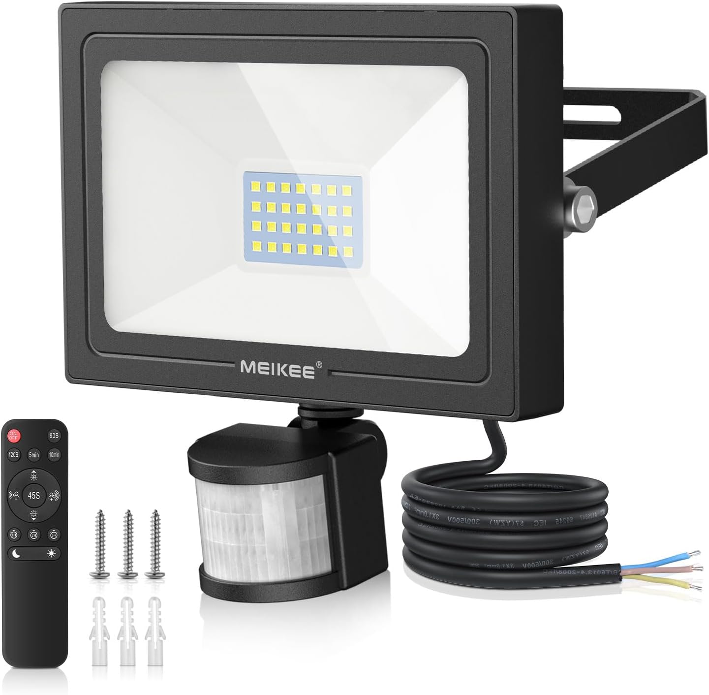 MEIKEE 25W Security Lights with Motion Sensor 2350 Lumen Dimmable PIR Floodlight...