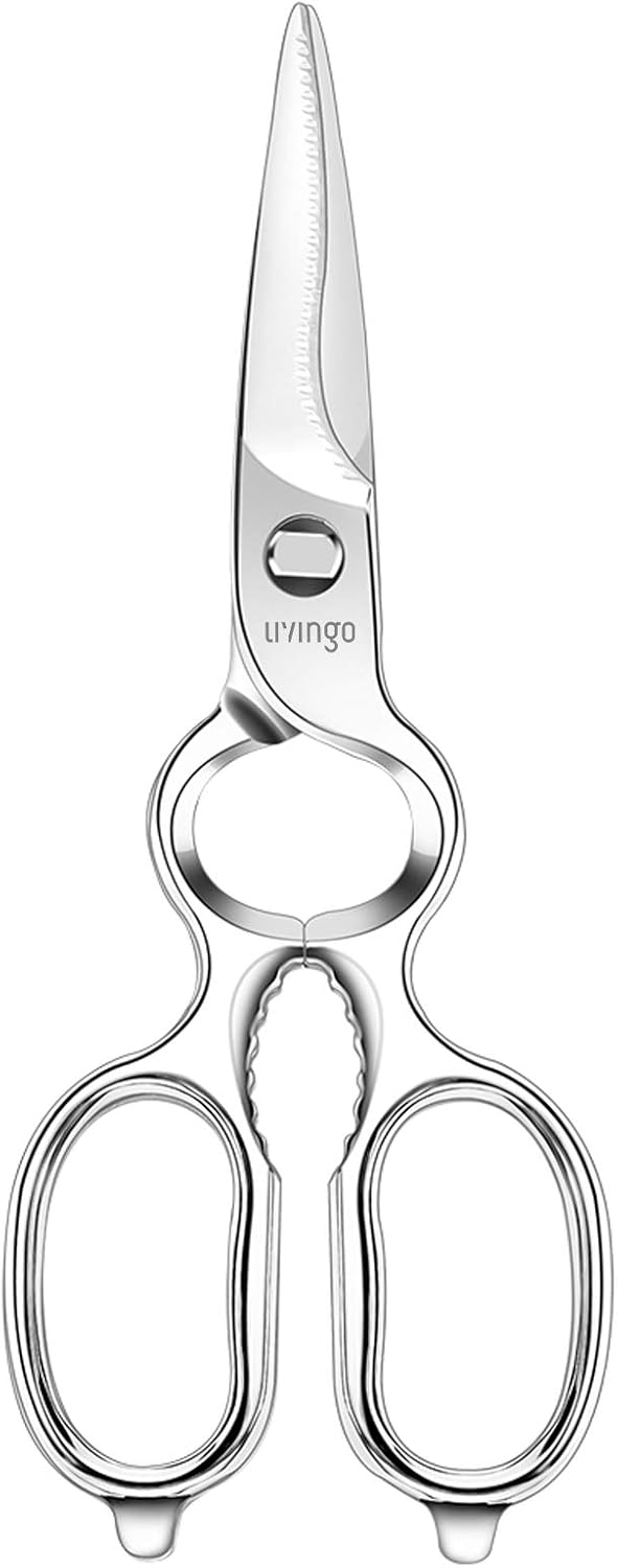 LIVINGO Kitchen Forged Shears Heavy Duty Come Apart Ultra Sharp Multi-function S...