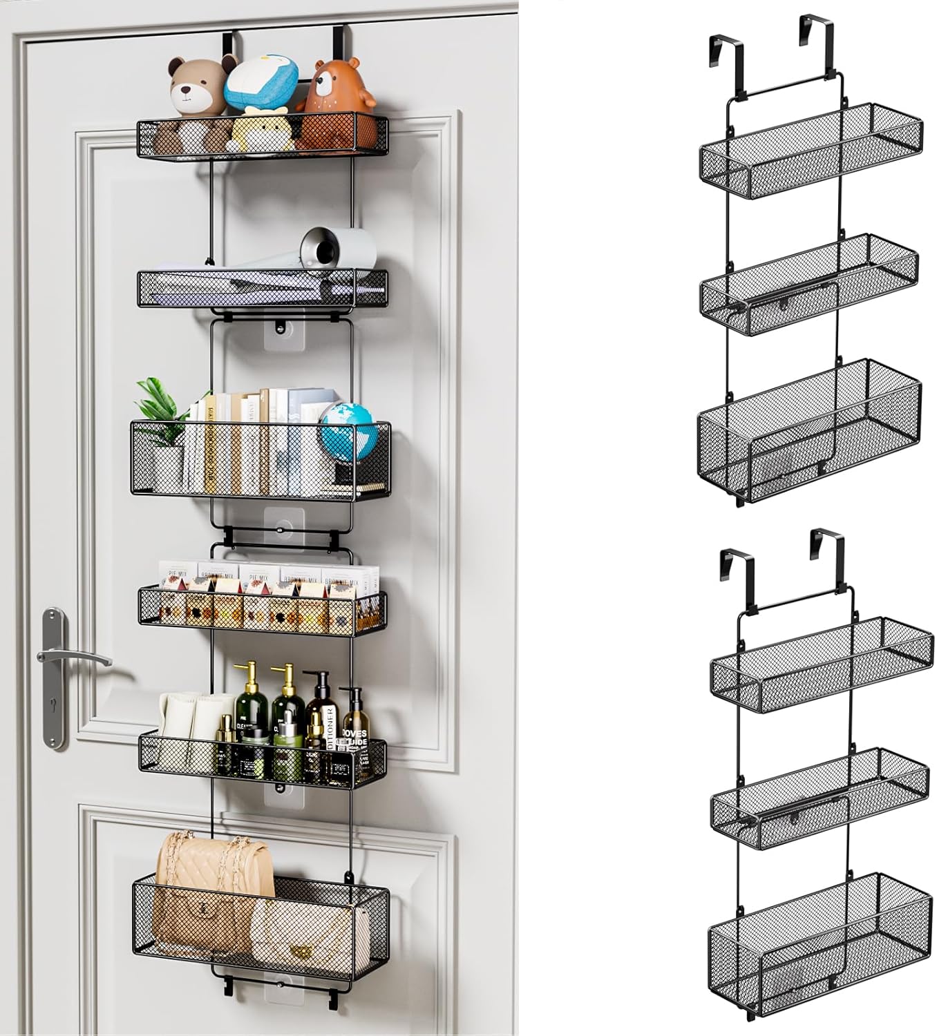 HapiRm Over Door Organizer Storage - Separable Door Organizer Hanging with 6 Met...