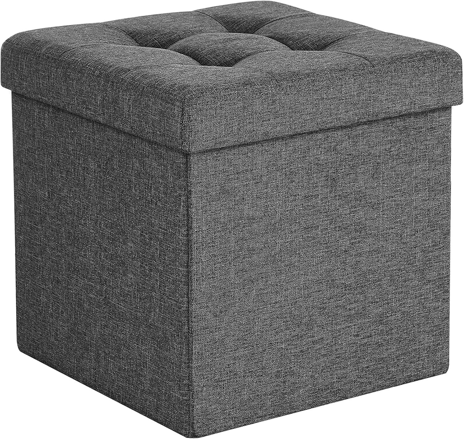 Dripex Folding Fine Linen Storage Ottoman Box Footstool, Foldable Seat Bench Foo...