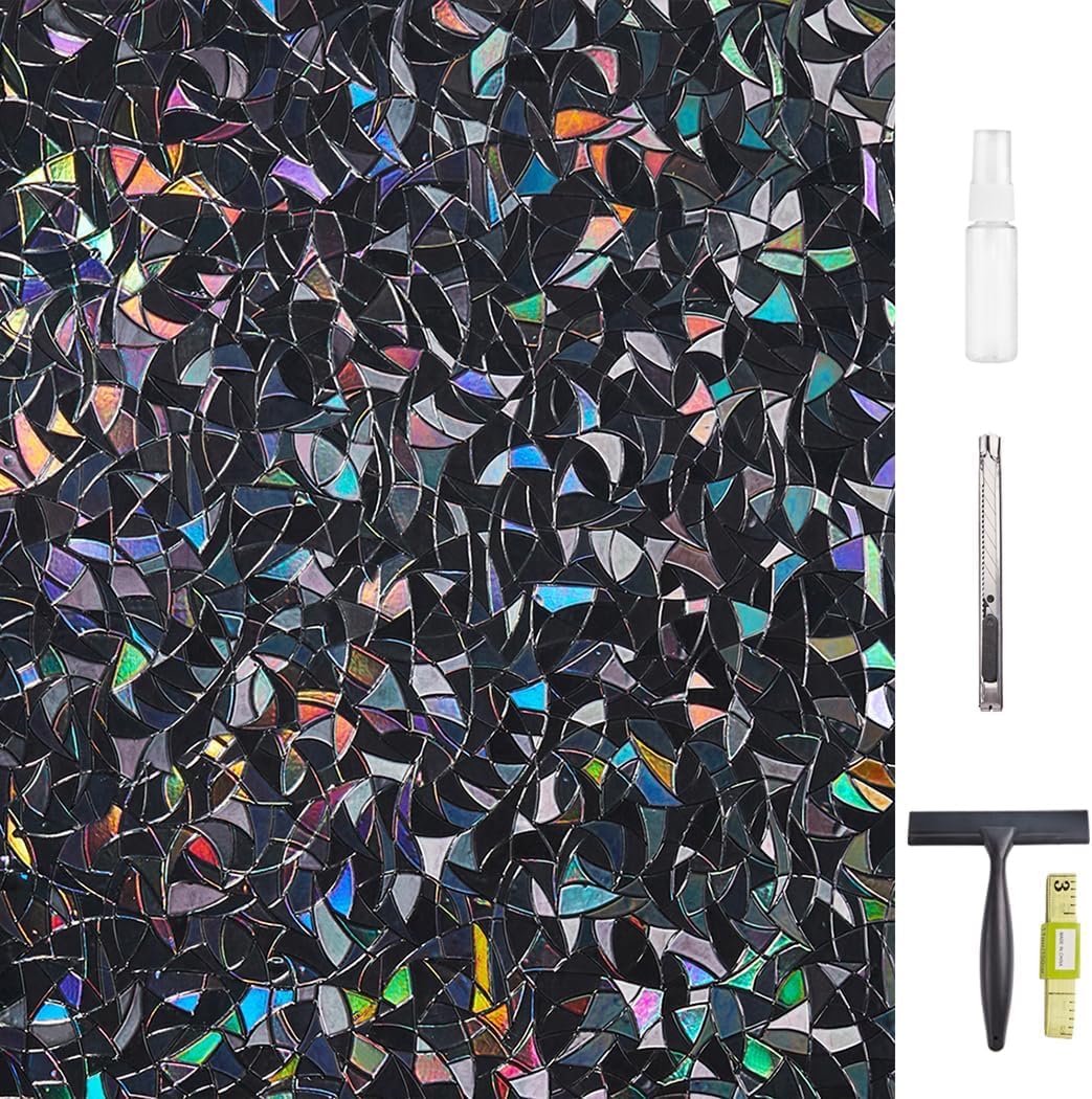 LEMON CLOUD Window Privacy Film Total Blackout Decorative Window Film, Static Cl...