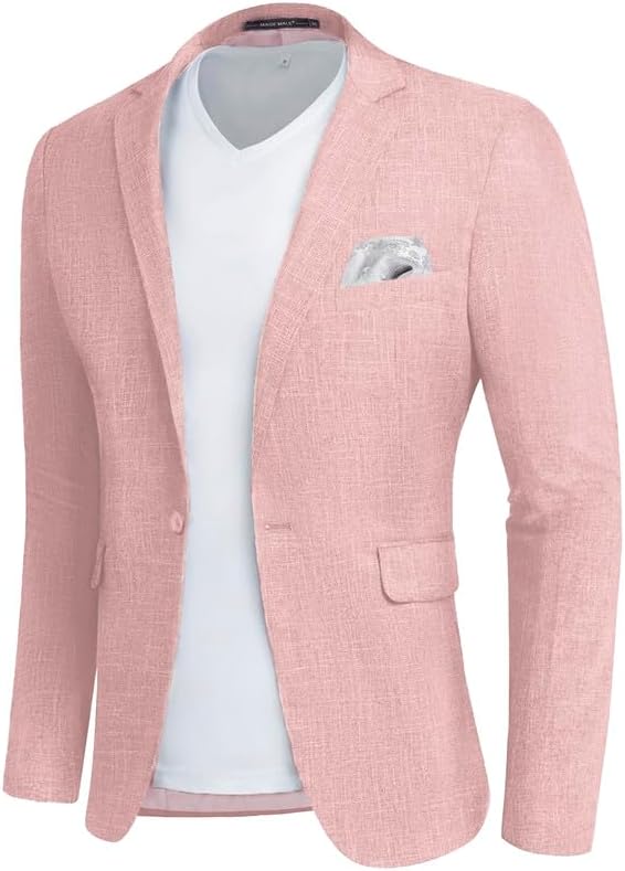 MAGE MALE Men's Slim Fit Blazer, Special Jacket with One Button, Innovative Ligh...