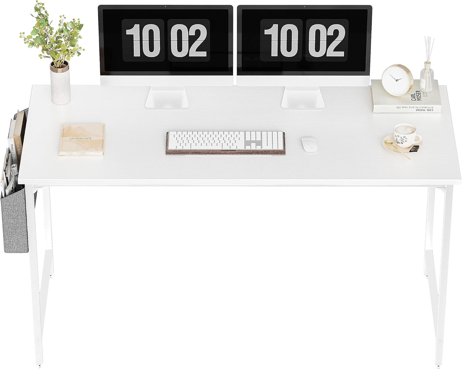 CubiCubi Study Computer Desk 140cm Home Office Writing Small Desk, Modern Simple...