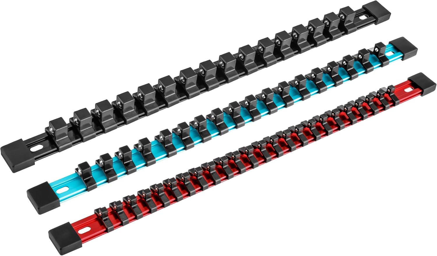 DURATECH Socket Organizer Set, 3-Piece Aluminum Alloy Socket Holder, Heavy Duty...