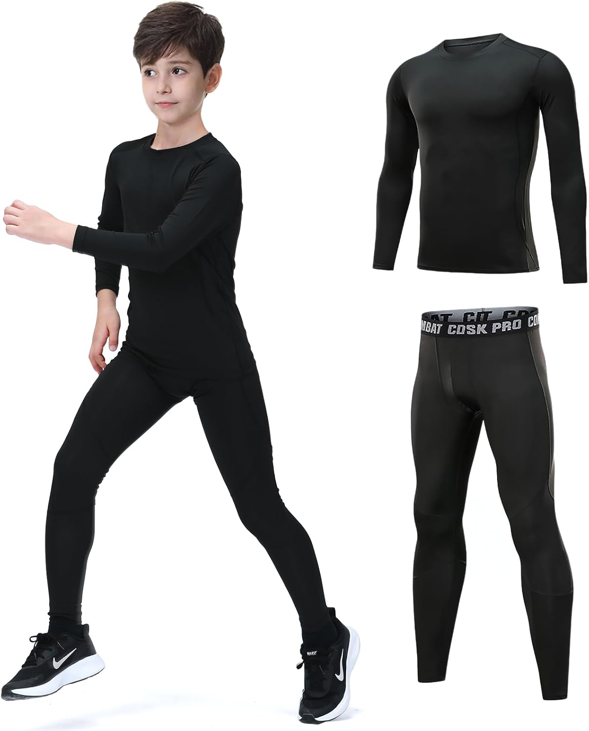 Leeboom Base Layer Kids Winter - Long Sleeve Top & Matching Bottoms, Skins for B...