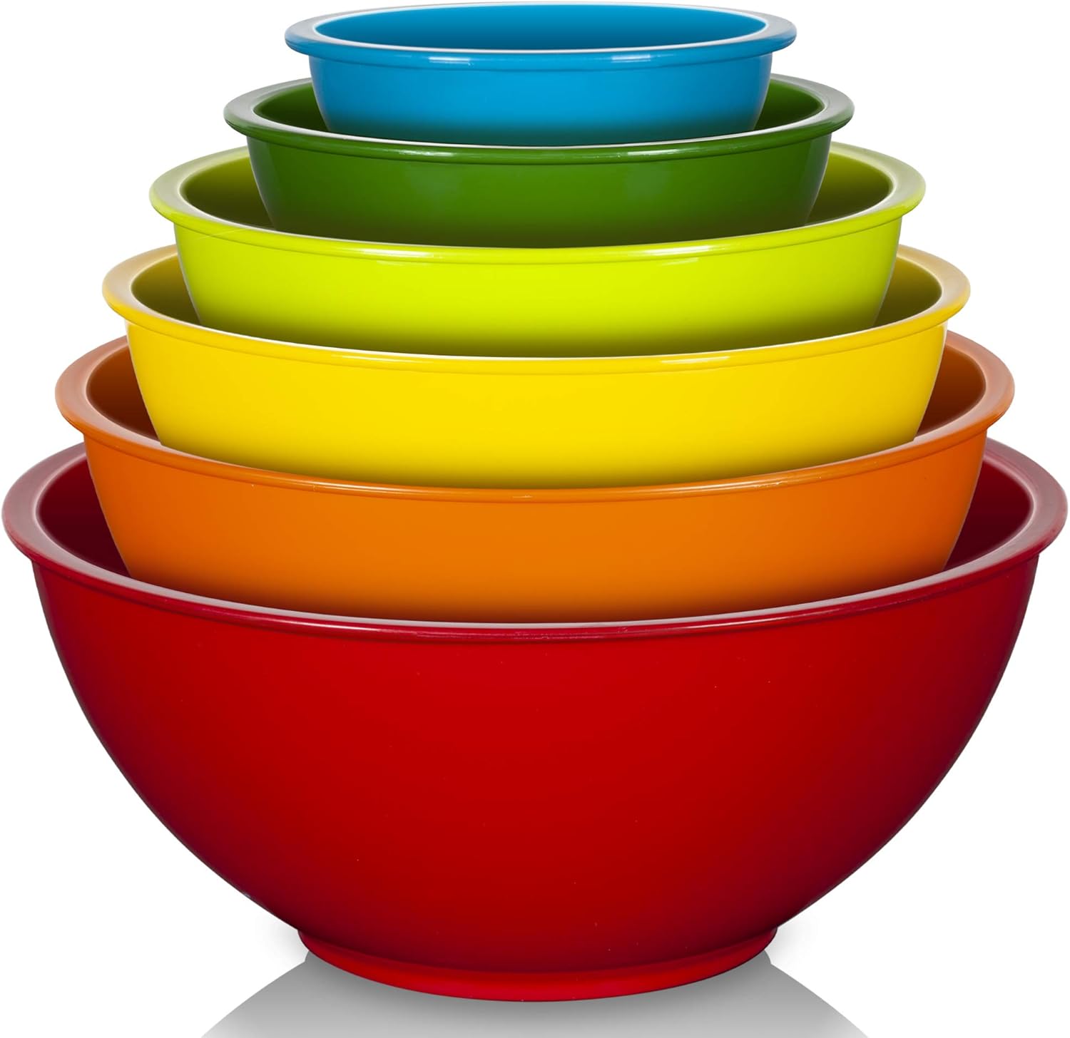YIHONG 6 Pcs Plastic Mixing Bowls Set, Colorful Serving Bowls for Kitchen, Ideal...