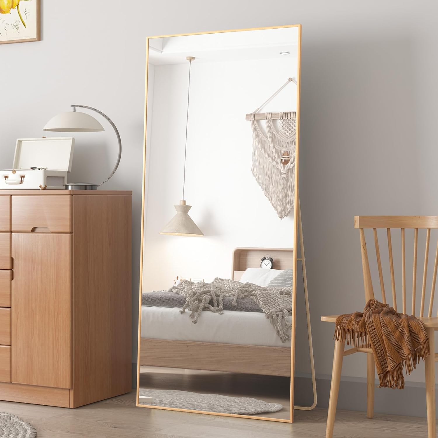 CASSILANDO 165 x 60 cm Standing Mirror, Floor Large Mirror, Standing Mirror, Aga...