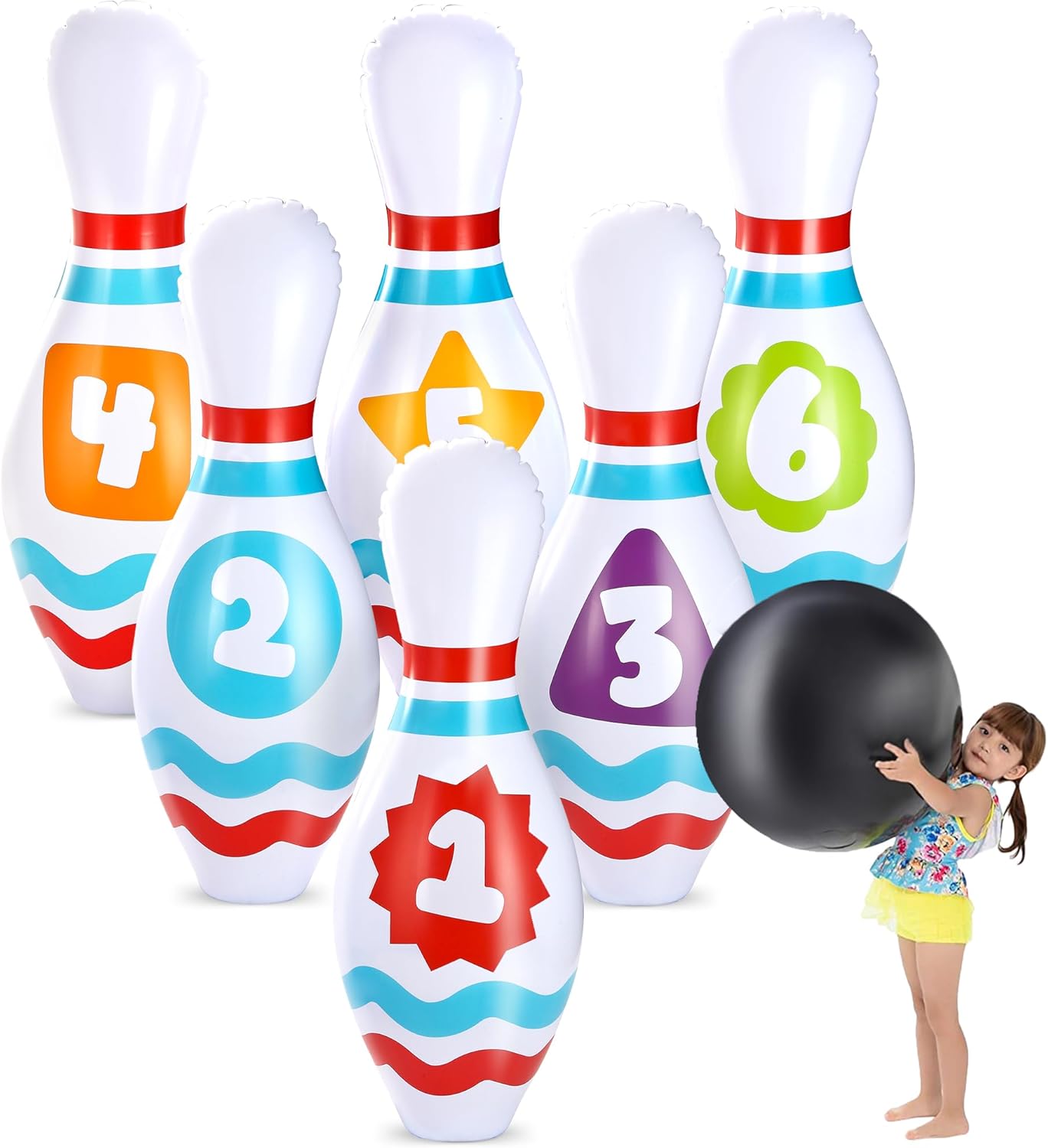 JOYIN Giant Inflatable Bowling Set for Kids and Ad...