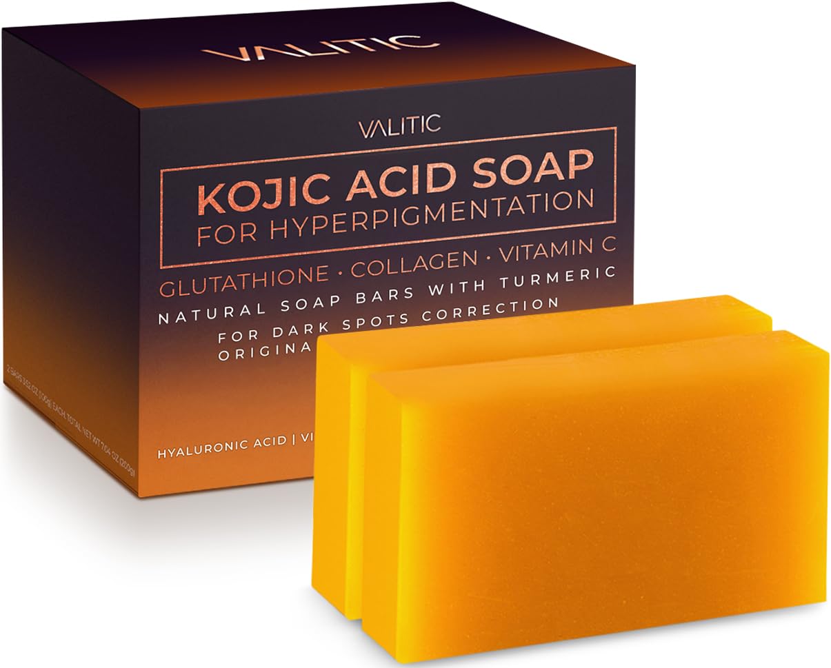 VALITIC Kojic Acid Soap for Hyperpigmentation - with Glutathione, Collagen & Vit...
