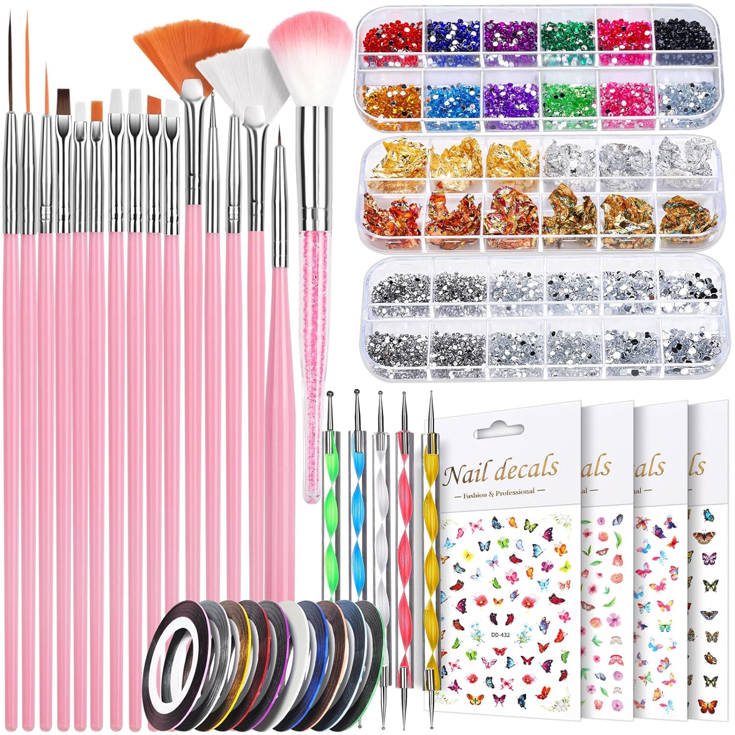 Teenitor Nail Art Kit, Nail Art Tools with Nail Art Brushes, Nail Design Kit, Na...