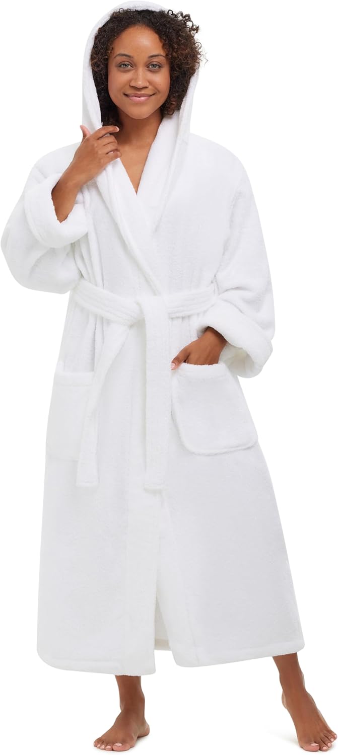 MONARCH Hooded Unisex Terry Bathrobe - 100% Lux Combed Cotton 16 oz. Loop Terry...