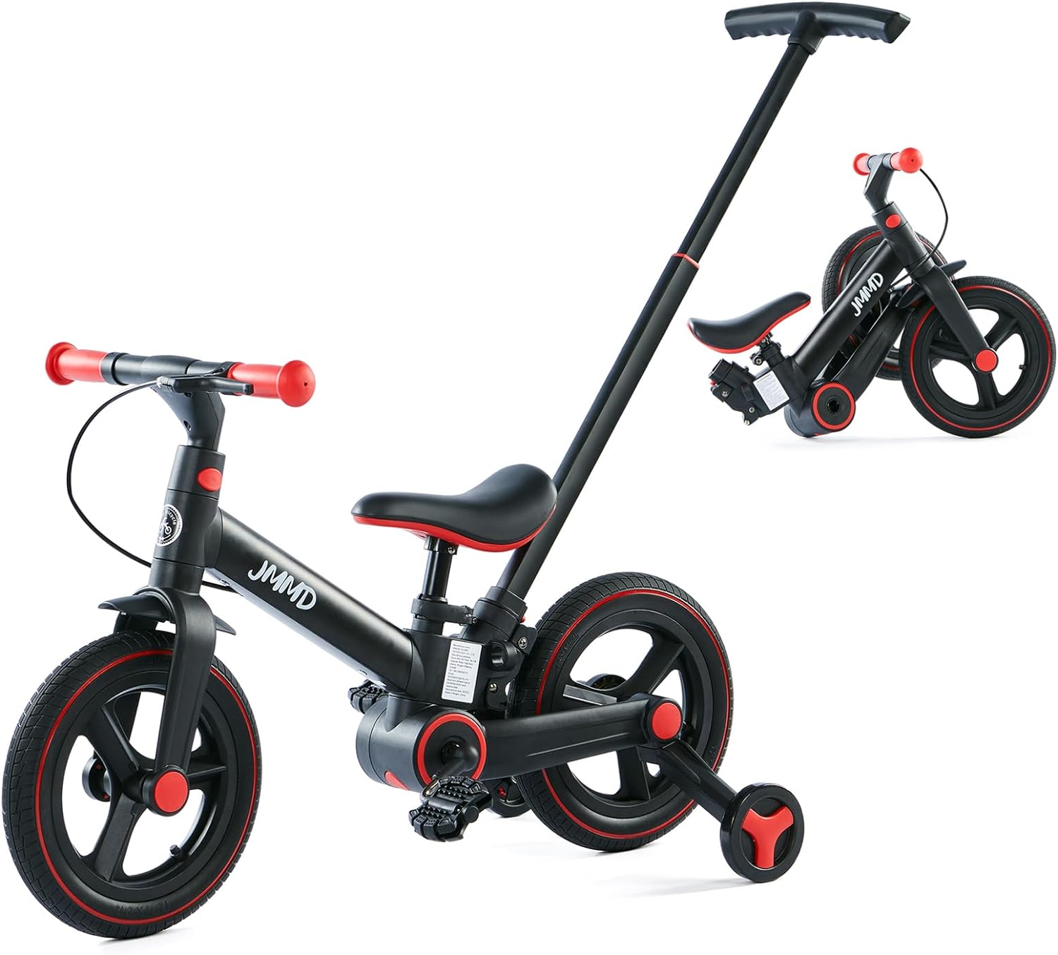 JMMD Toddler Bike with Push Handle for Kids 1-3 Years, 6 in 1 Push Bike with Tra...