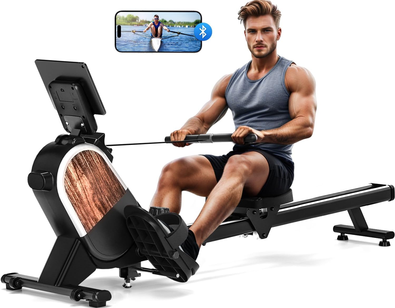 Rowing Machine, MOSUNY Magnetic Rowing Machines for Home 350 LB Weight Capacity,...