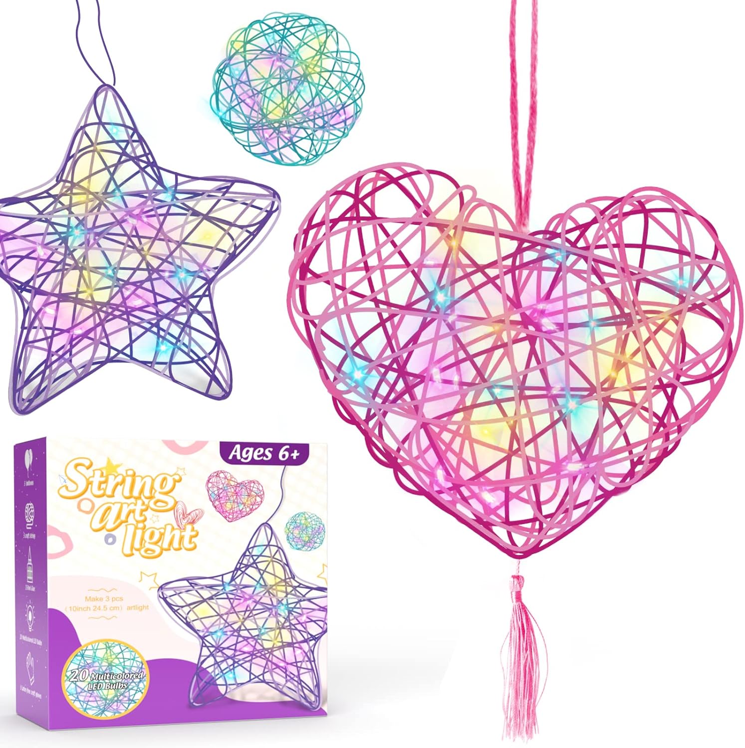 ESOXOFFORE 3D String Art Kit for Kids,Christmas Bi...