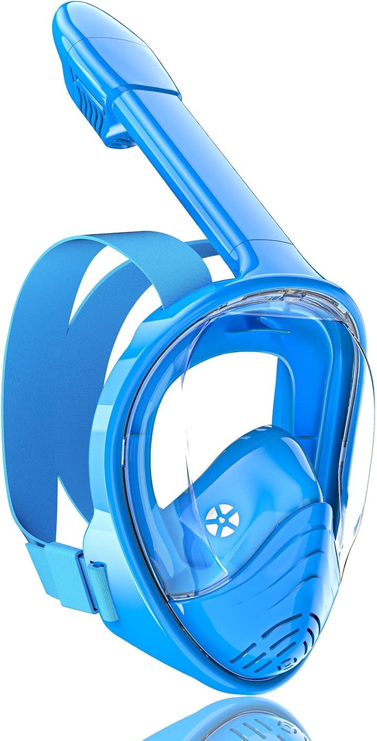 QingSong Kids Snorkel Mask Full Face, Snorkeling Set with Camera Mount, 180 Degr...