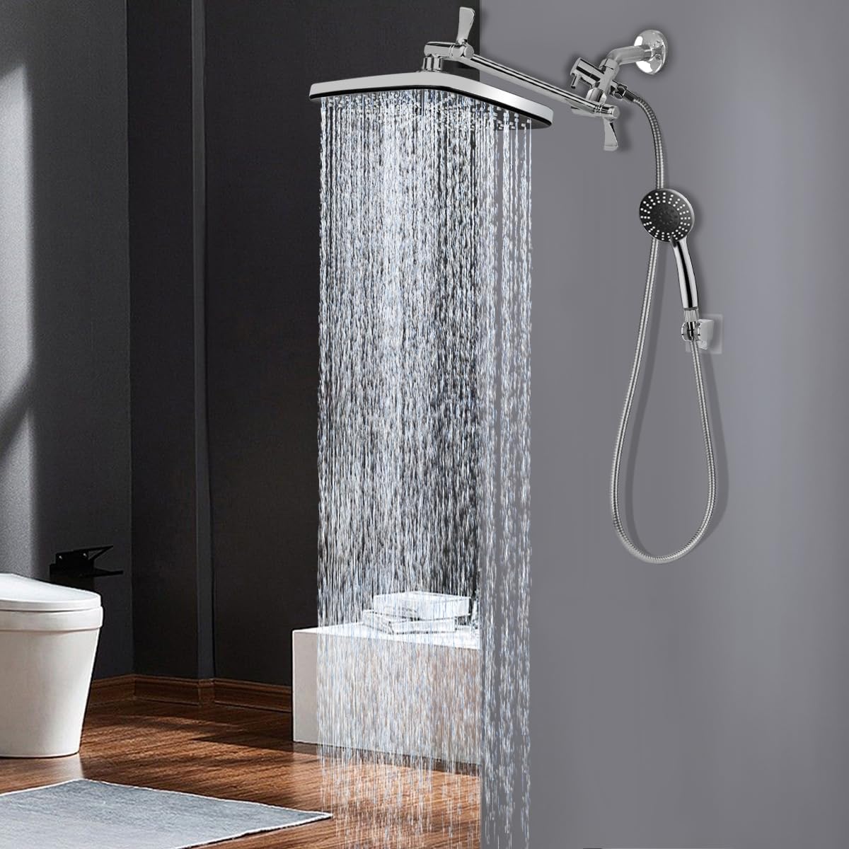 Shower Head 12 Inch, High Pressure Rainfall Shower Head/Handheld Shower Combo wi...
