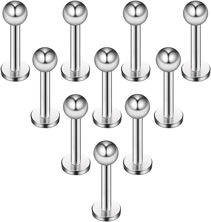 Briana Williams 10pcs Stainless Steel Lip Labret S...