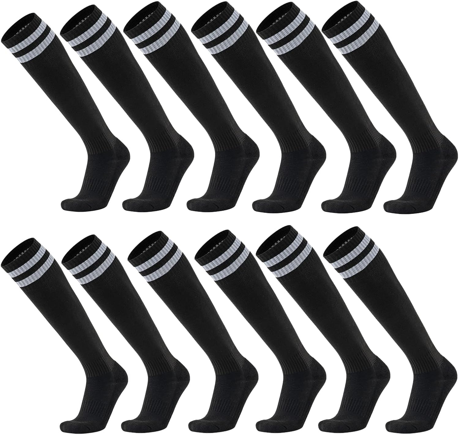Ultrafun 6 Pairs Soccer Socks Color Stretchy Compression Knee High Tube Socks Fo...