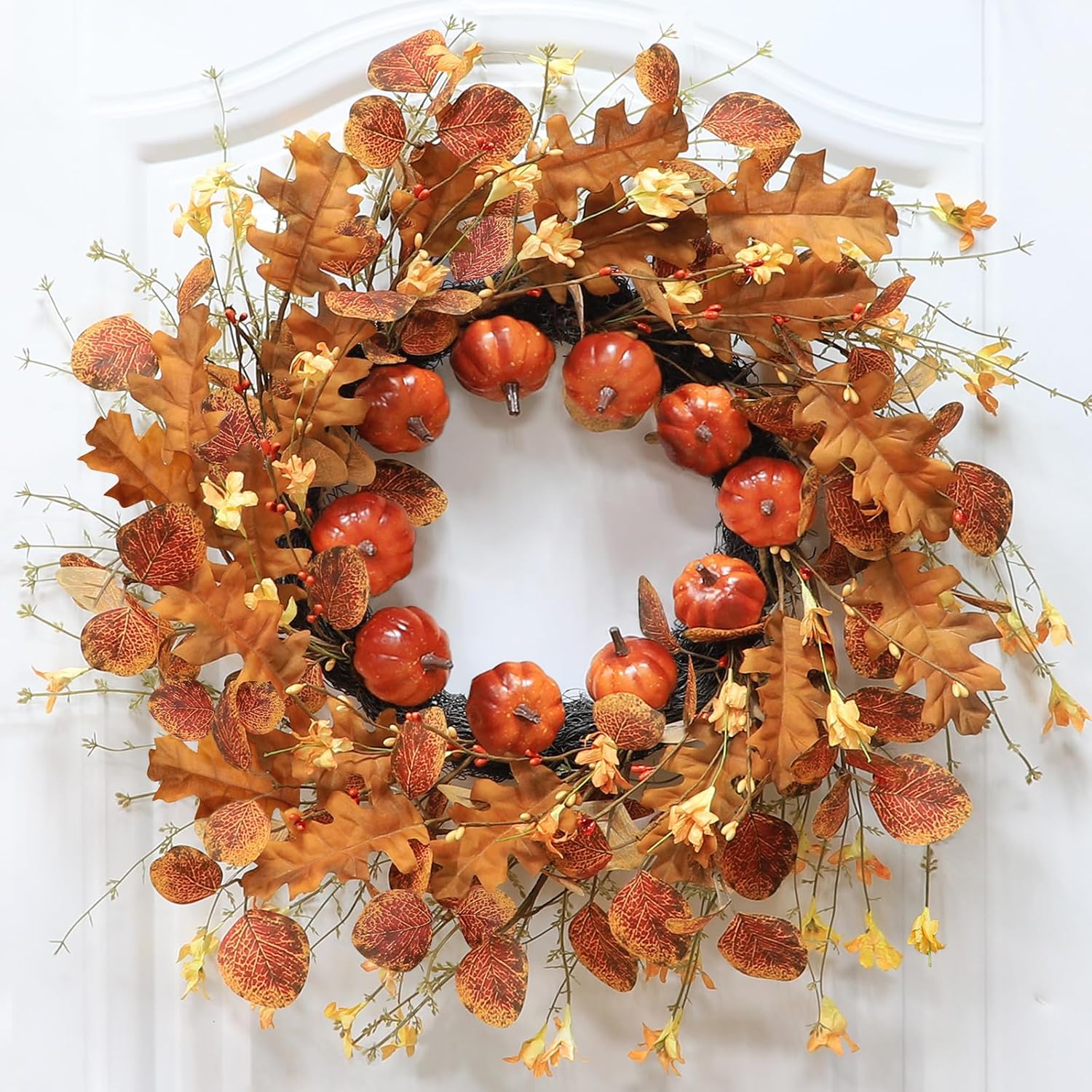 [ Thick ] TURNMEON 22 Inch Fall Wreaths for Front Door Thanksgiving Wreath Decor...