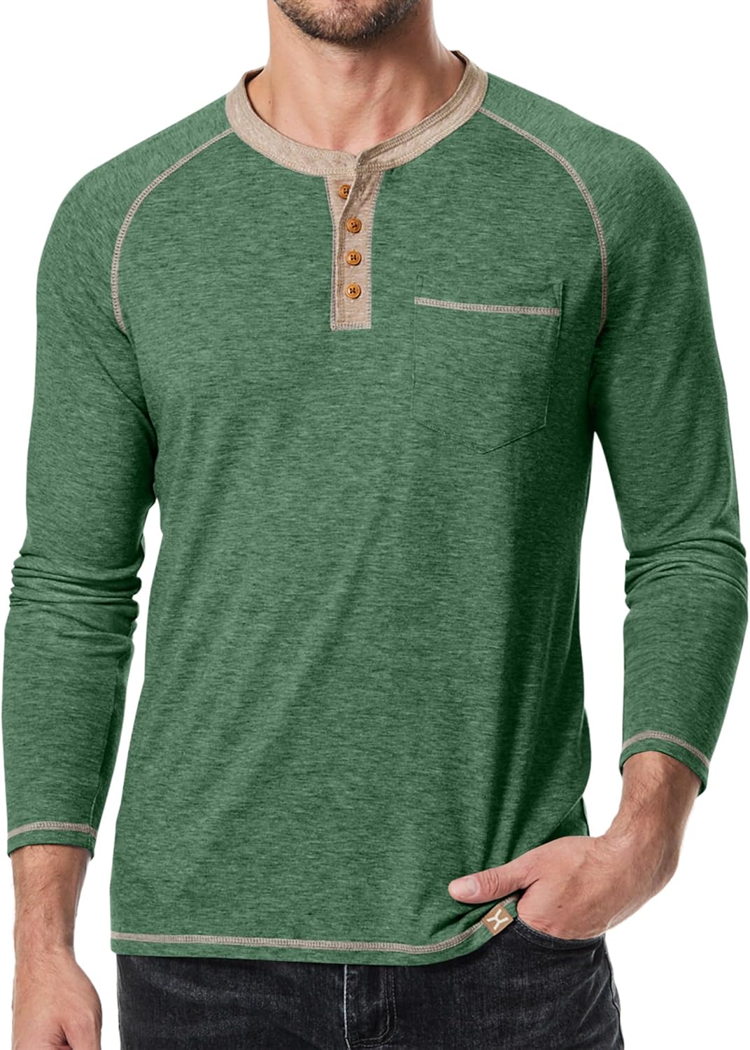 JMIERR Men's Shirt, Special Henley Long/Short Sleeve T-Shirt, Innovative Stretch...