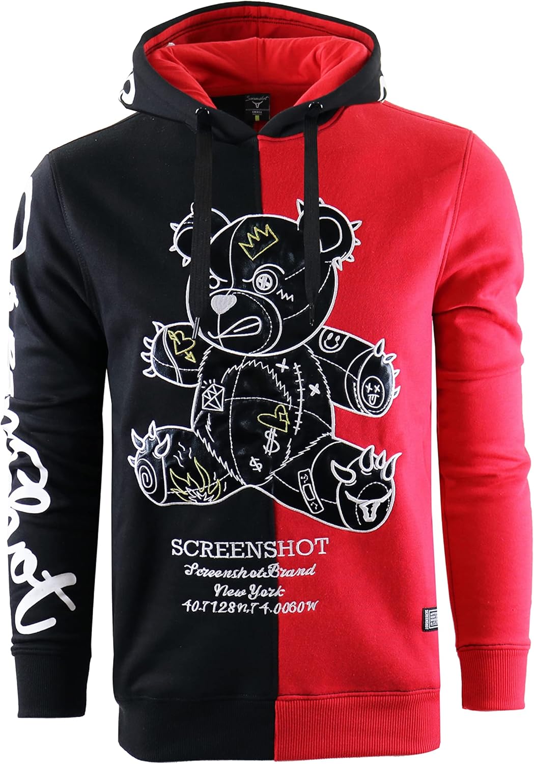 SCREENSHOT Mens Urban Premium Fleece Hoodie - Animation Cartoon Character Embroi...