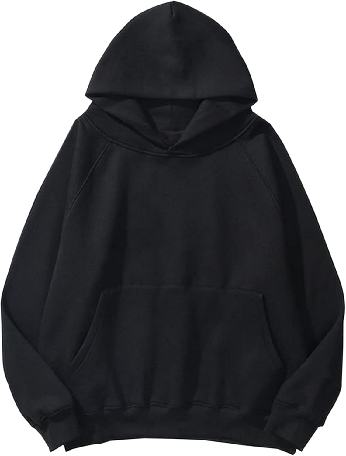 Lauweion Women Solid Basic Fleece Letter Loose Hoodie Sweatshirt Long Sleeve Kan...
