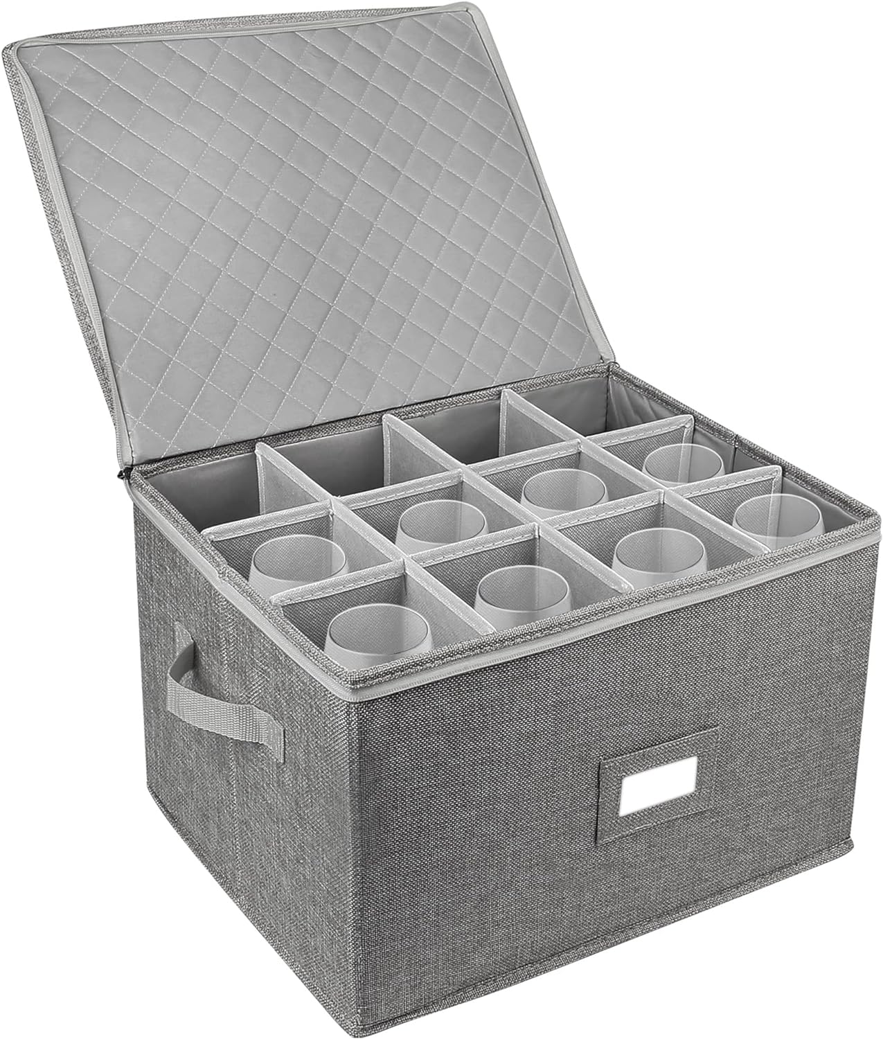 LotFancy Stemware Storage Container, Hard Shell, Stackable Wine Glass Storage Bo...