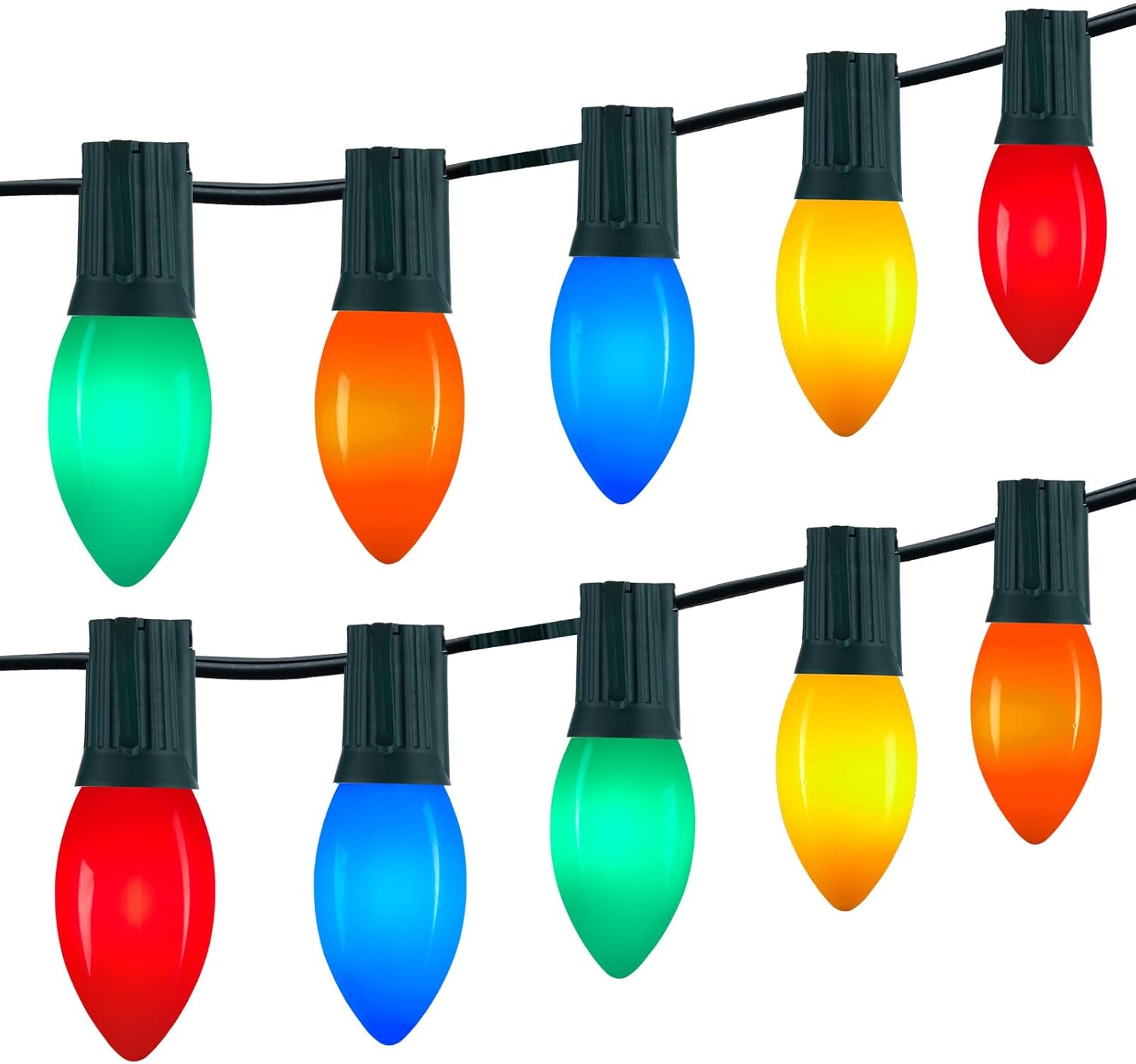 Vintage C9 LED Christmas Lights Outdoor, 150 Feet C9 String Lights with 75 Shatt...