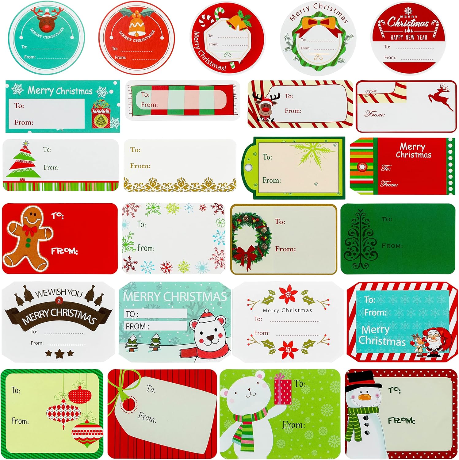 432 Pieces Christmas Sticker Labels, Self Adhesive Christmas Gift Tags for Gift...