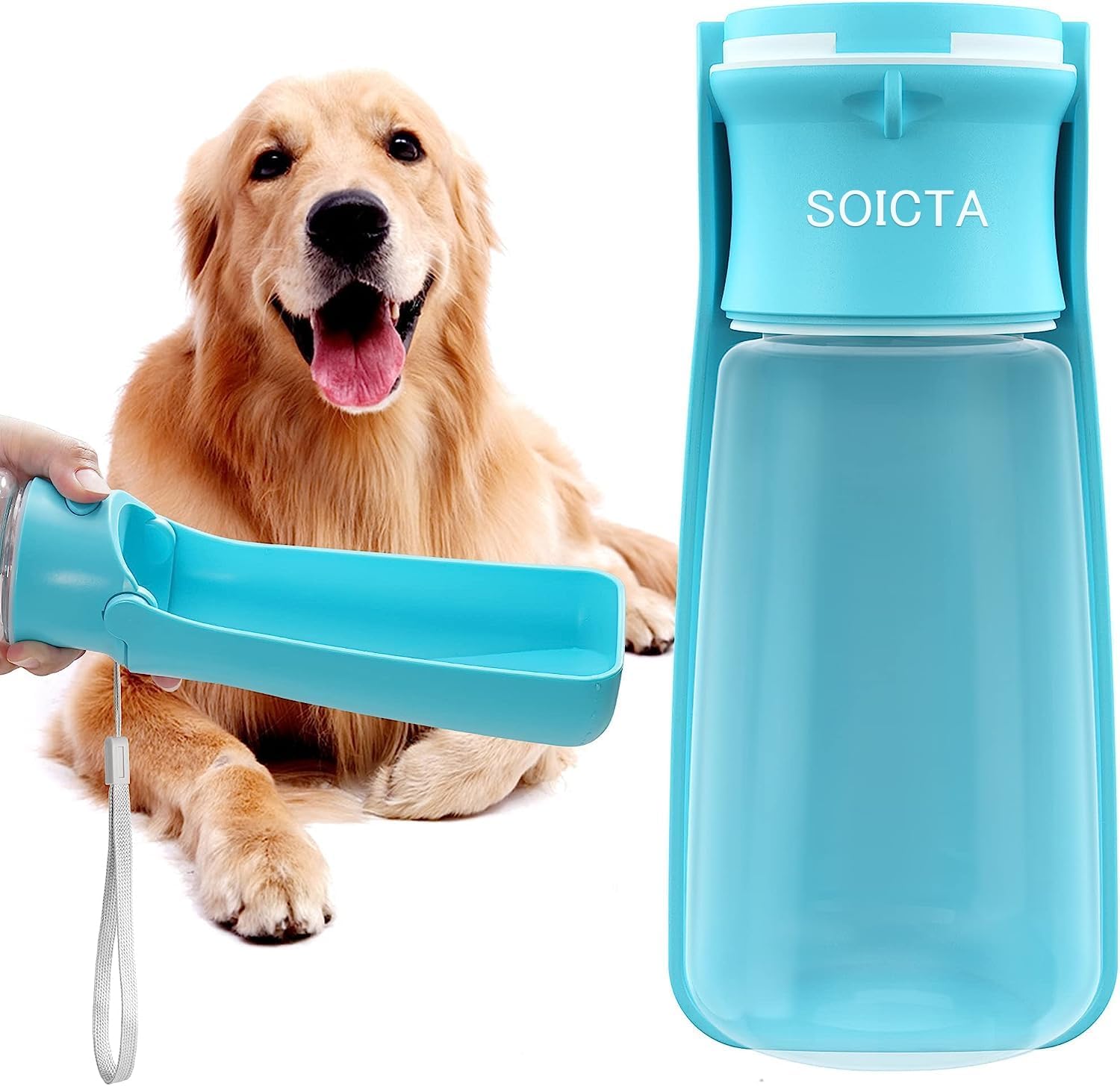 Portable Dog Water Bottle for Walking 19 OZ or 12 OZ Portable Pet Water Bottles...