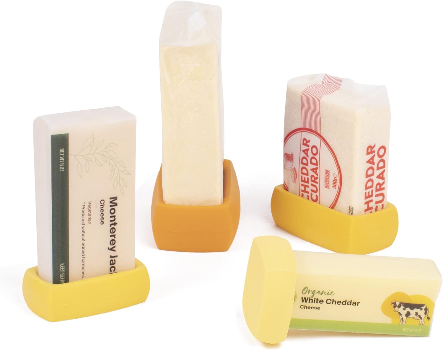 Food Huggers Cheese Huggers Set of 4 Reusable Silicone Savers | Cheese Paper Alt...